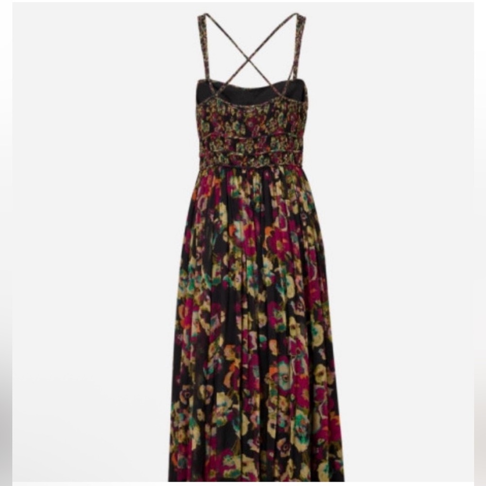New Ulla Johnson Ines Floral Silk Maxi Dress size 6 in Cosmic - Picture 3 of 14